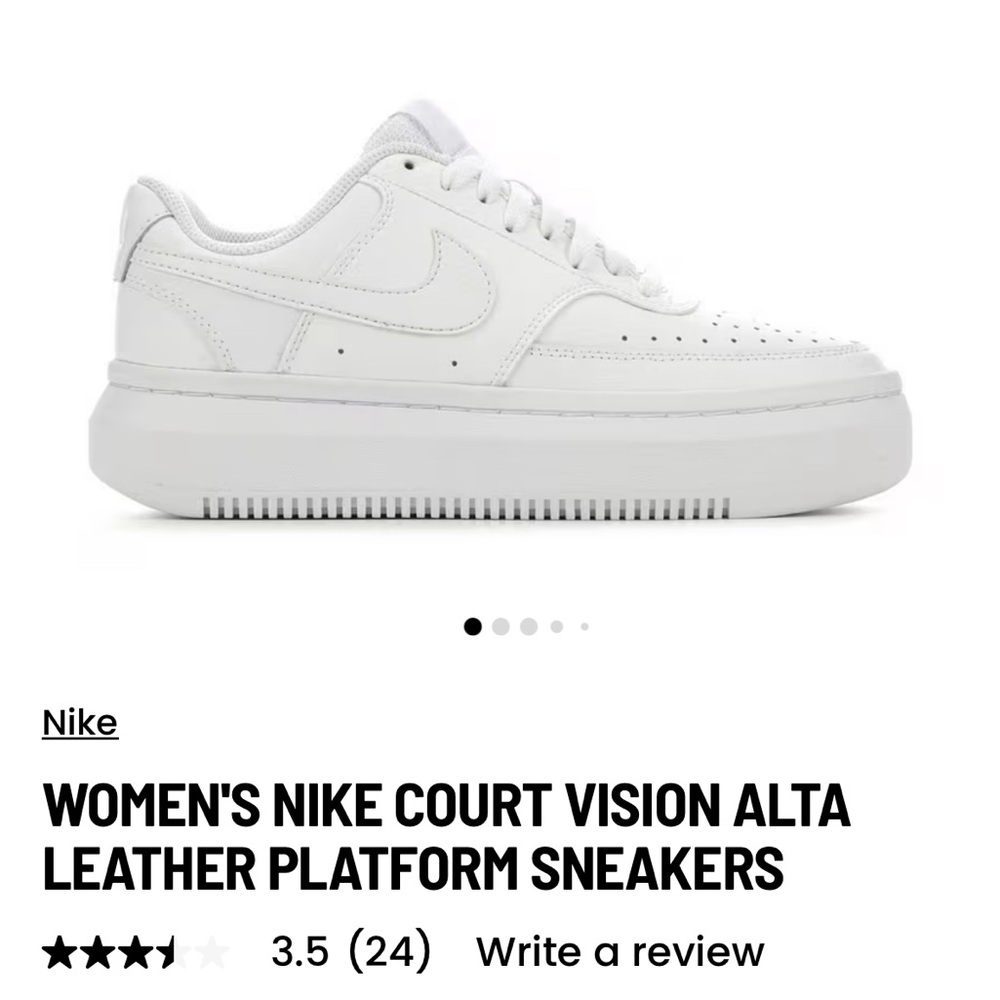 Nike Women's Court Vision Alta White Leather Sneakers